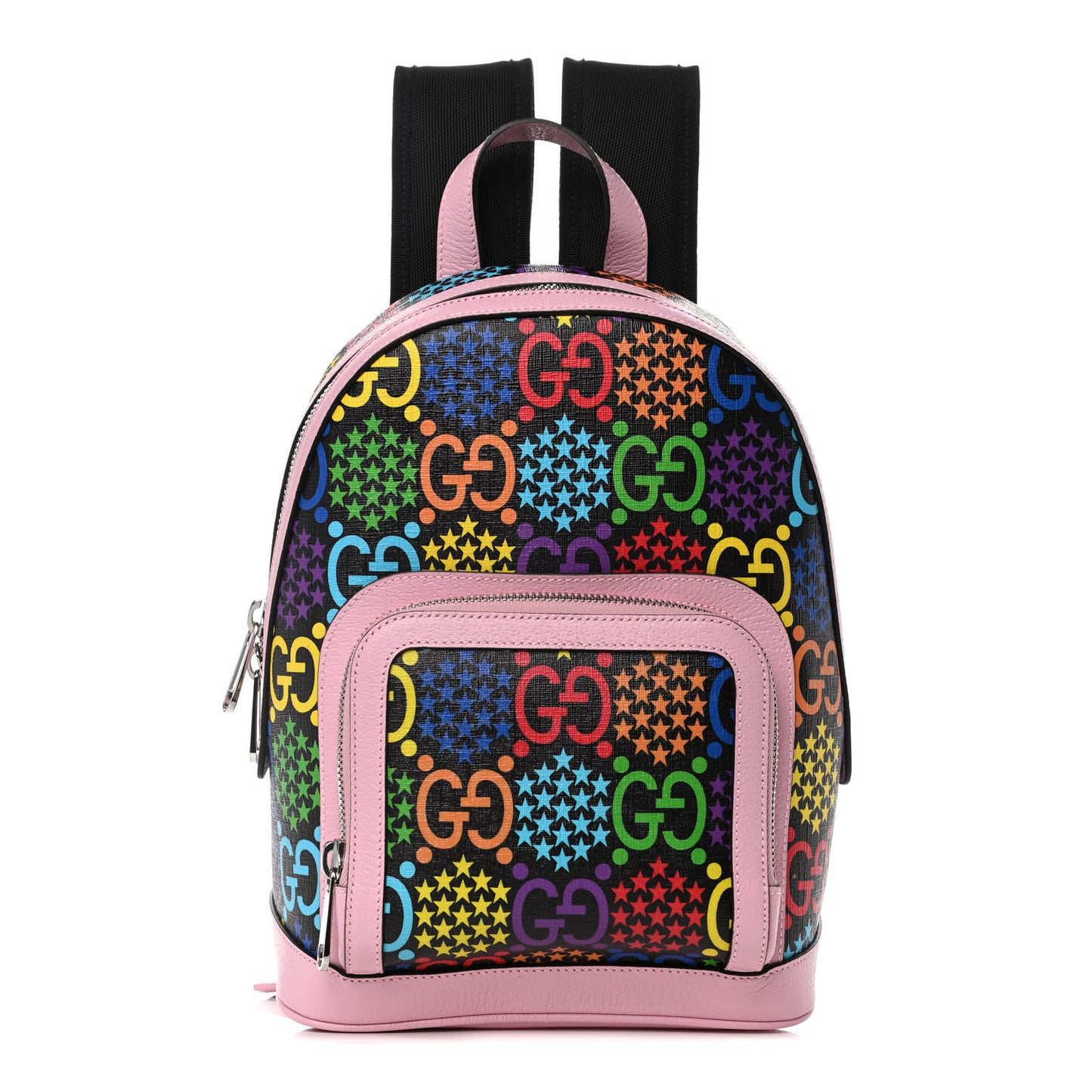 GG Supreme Monogram Psychedelic Small Day Backpack Black Multicolor Sugar Pink