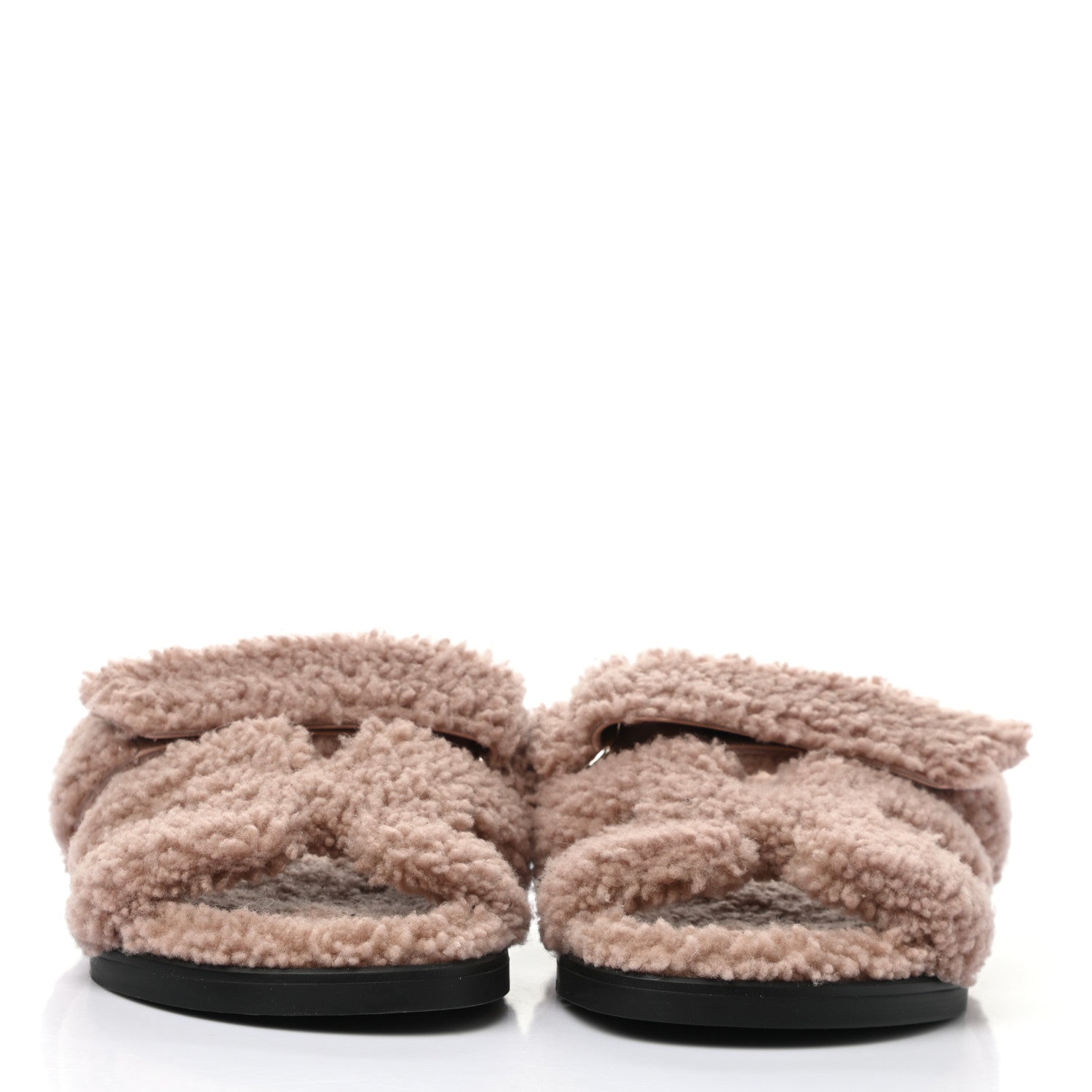 Hermes Woolskin Womens Chypre Sandals 35.5 Bois De Santal 2 of 7
