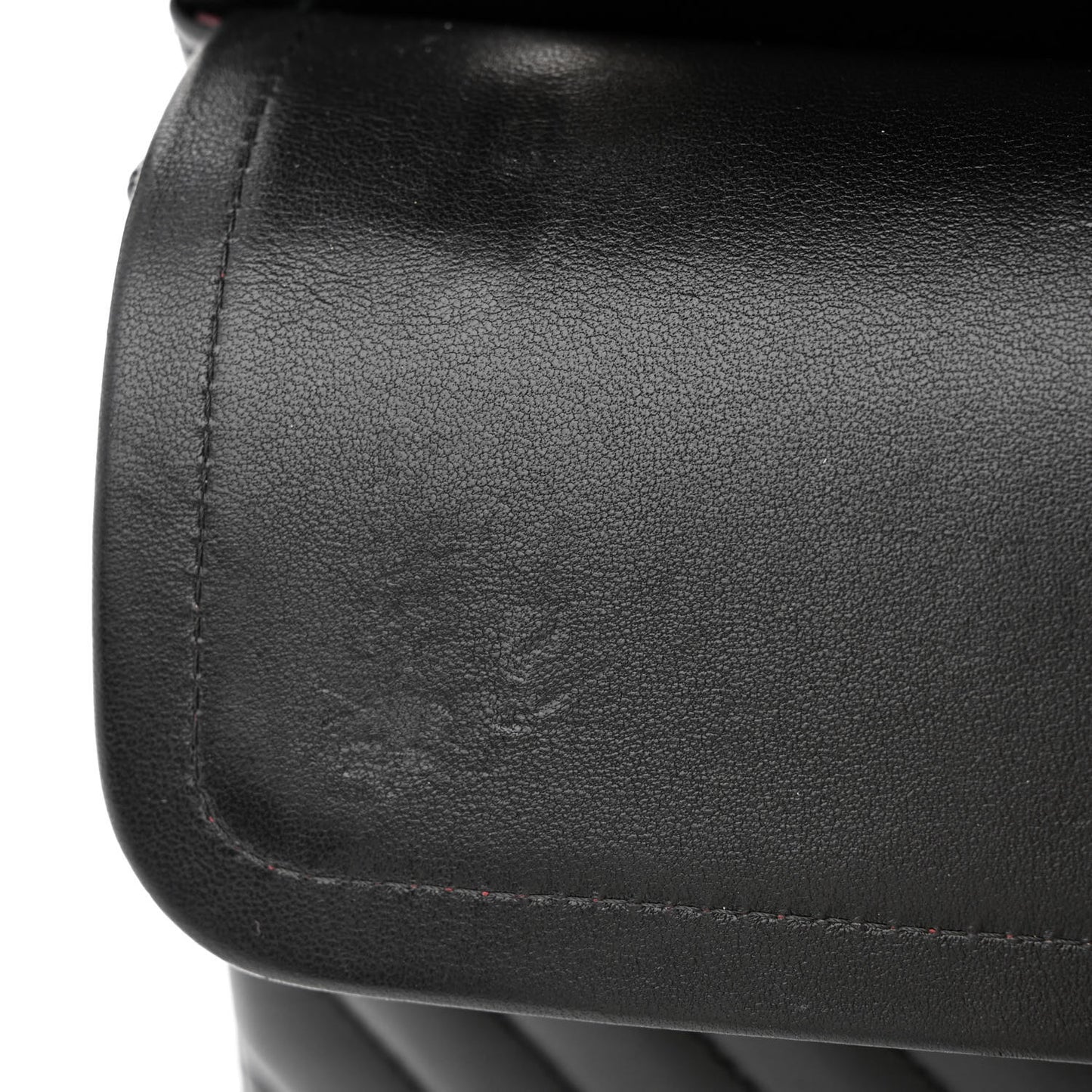 Lambskin Chevron Quilted Medium Double Flap Black