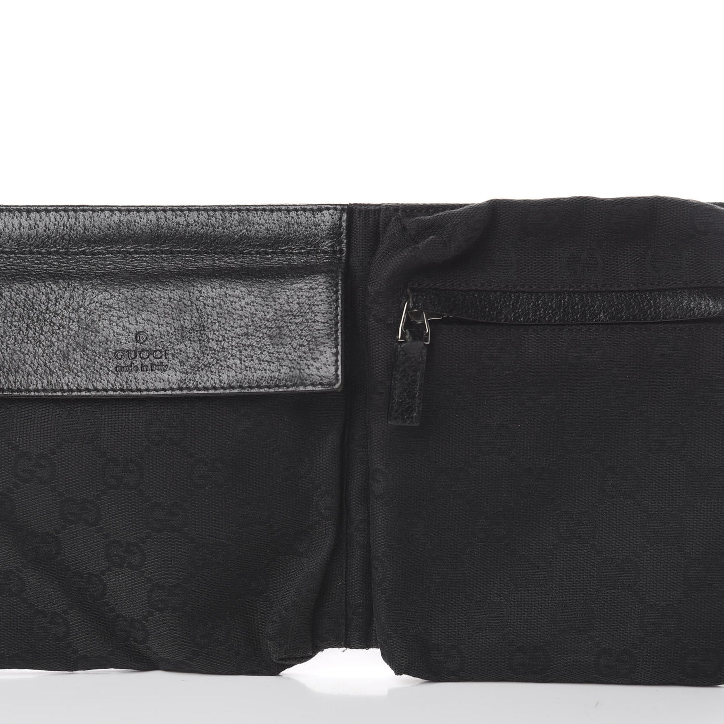 GG Monogram Double Pocket Belt Bag Black