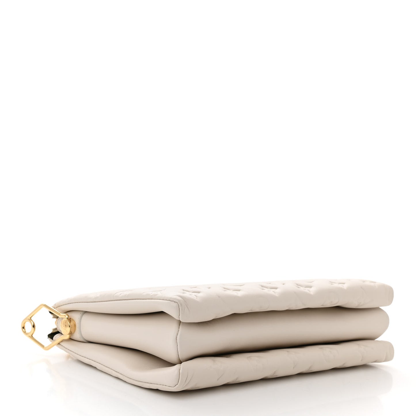 Lambskin Embossed Monogram Coussin PM Beige Cream