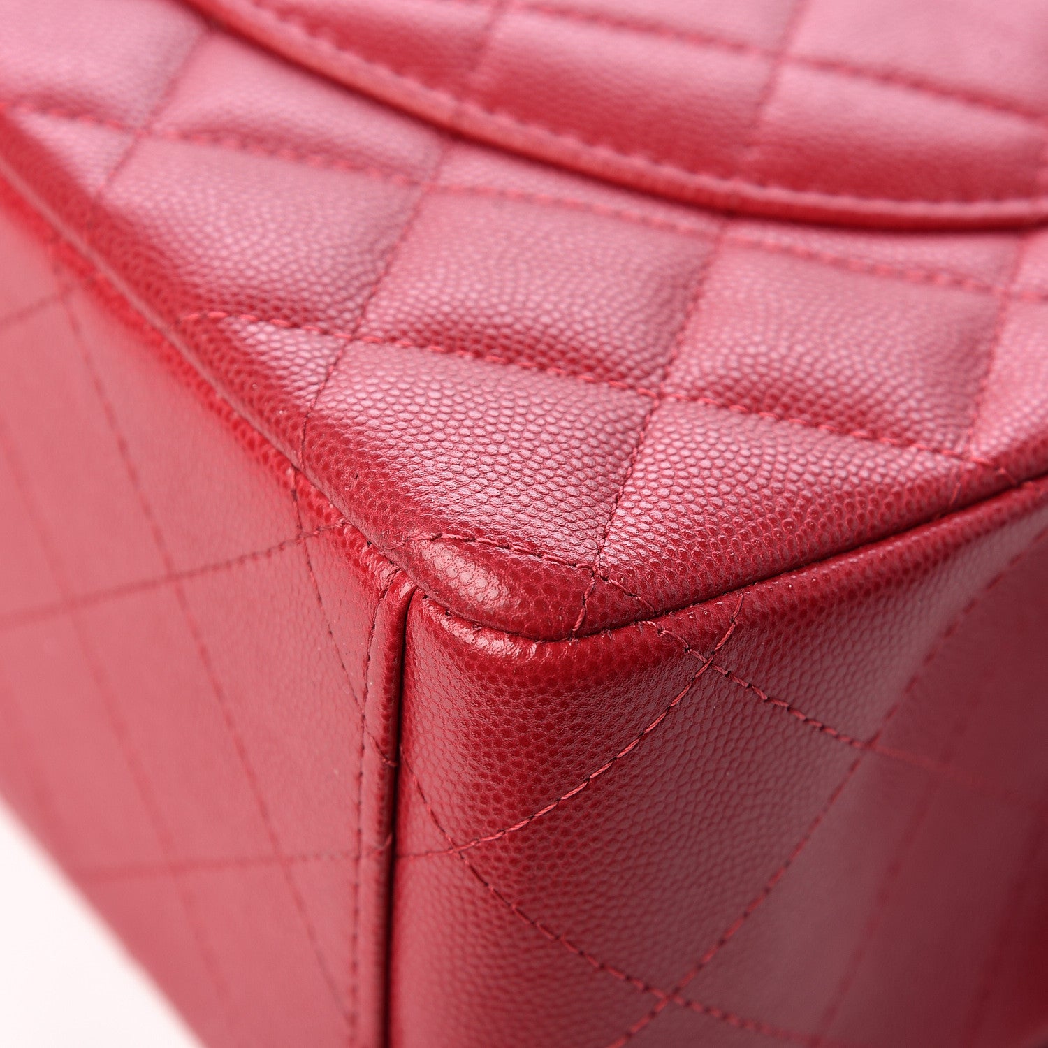 Chanel Caviar Quilted Maxi Double Flap Dark Pink 13 of 17