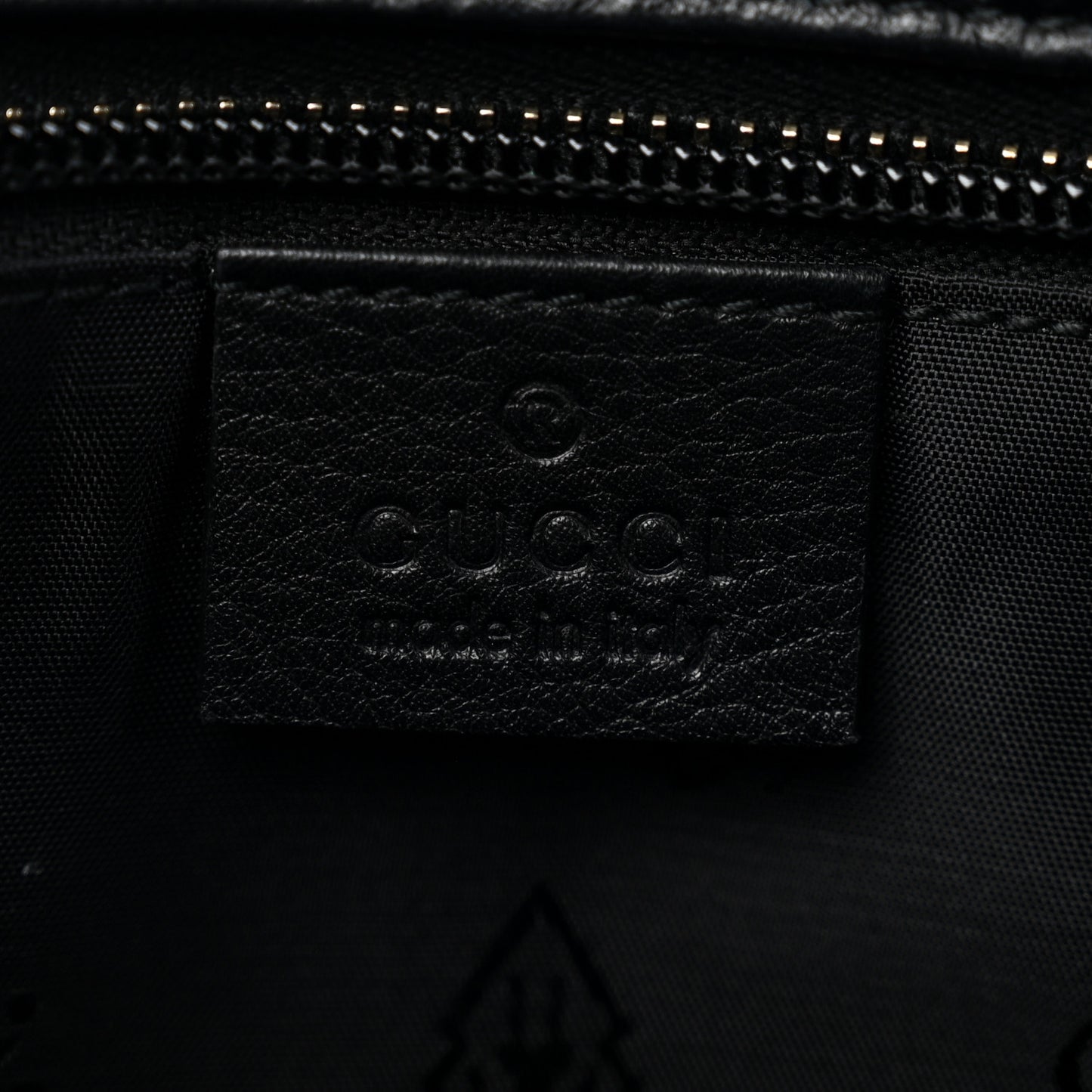 Guccissima Medium Zippered Shopping Tote Black