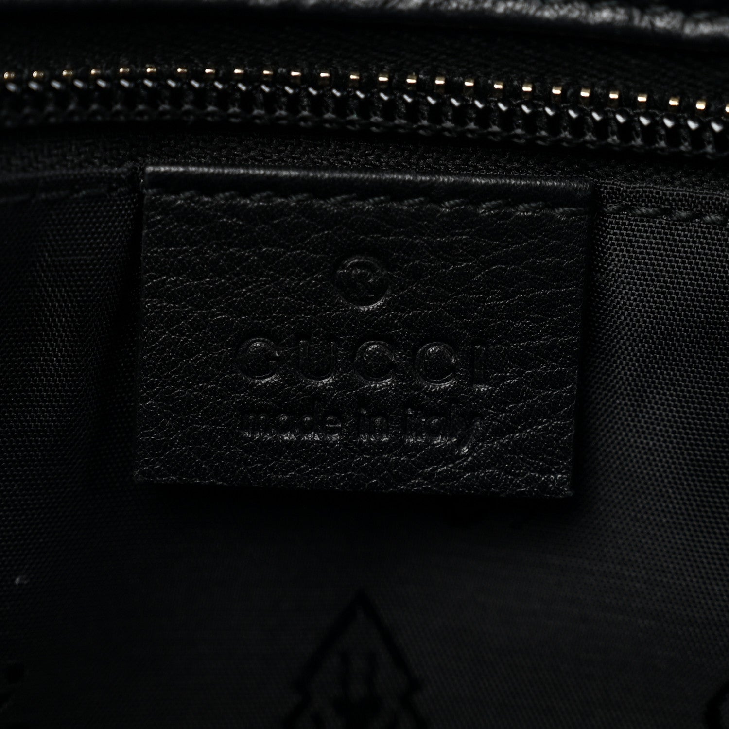 Gucci Guccissima Medium Zippered Shopping Tote Black 6 of 12