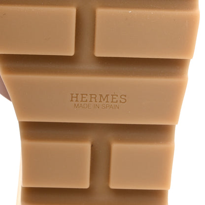 Hermes Calfskin Cork Eze 30 Sandals 38 Marron Glaise 6 of 9