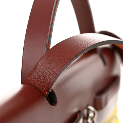 Hermes Vache Hunter Toile Herbag Zip 31 PM Lime Rouge H 12 of 17