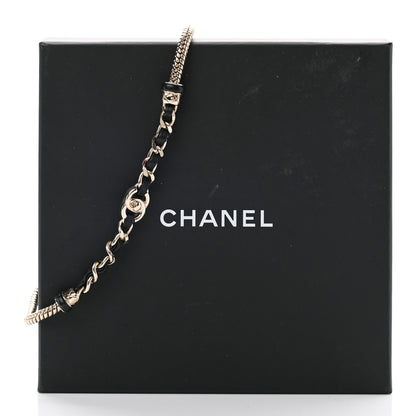 Chanel Metal Lambskin CC Turnlock Choker Necklace Black Gold 7 of 7