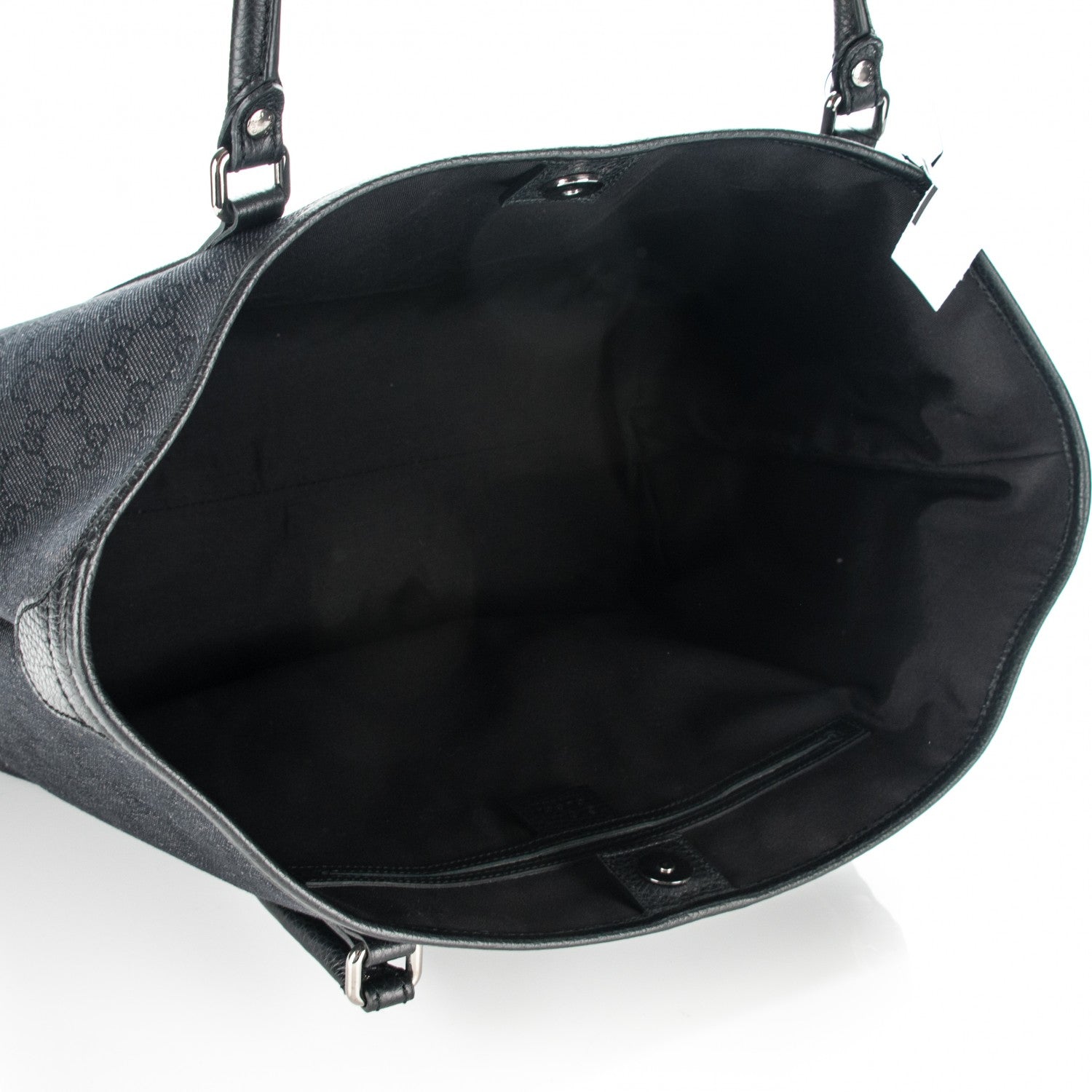 Gucci Denim Dollar Calfskin GG Monogram Medium Joy Tote Asfalto Black 5 of 7