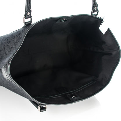 Gucci Denim Dollar Calfskin GG Monogram Medium Joy Tote Asfalto Black 5 of 7