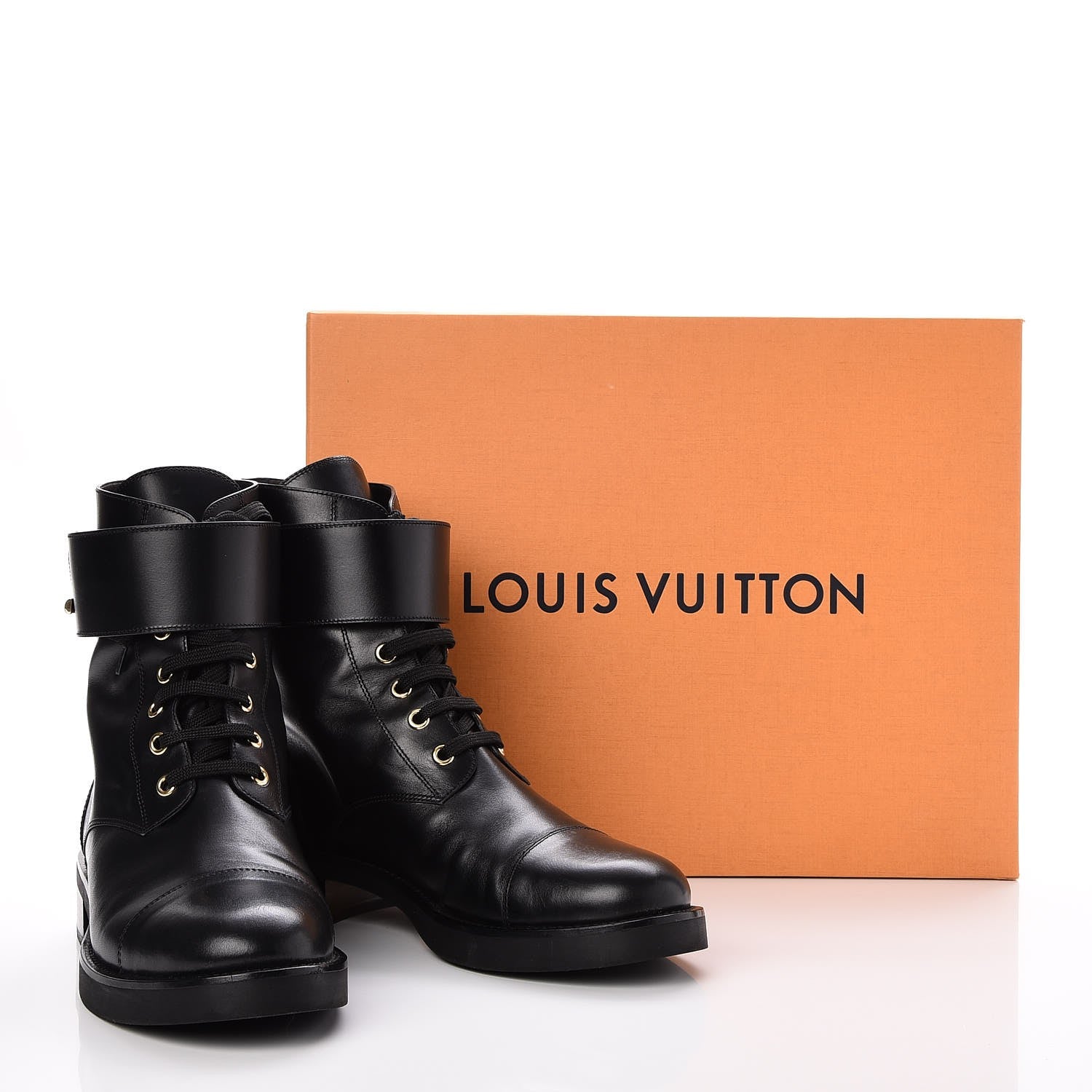 Louis Vuitton Calfskin Wonderland Ranger Boots 41 Black 9 of 9
