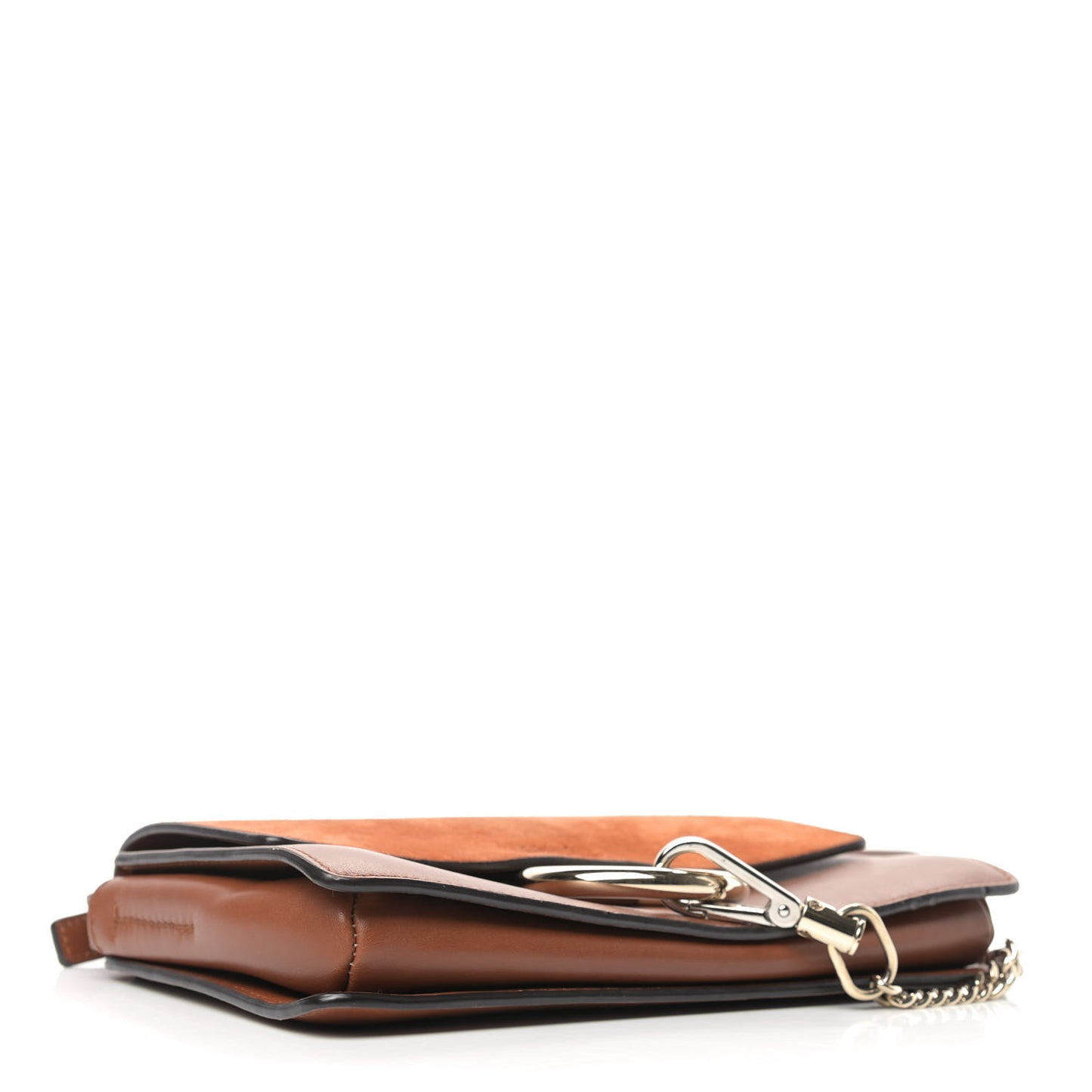 Suede Calfskin Small Faye Shoulder Bag Tobacco