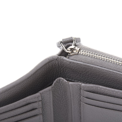 Saint Laurent Grained Calfskin Rive Gauche Compact Zip Around Wallet Fog 8 of 11
