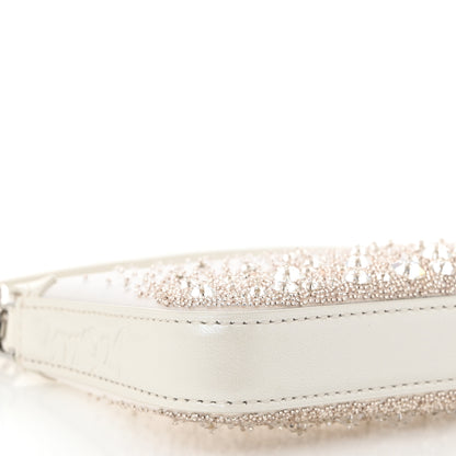 Christian Louboutin Mesh Fabric Crystal Embellished Mini Loubila Chain Clutch Bianco Silver 9 of 10