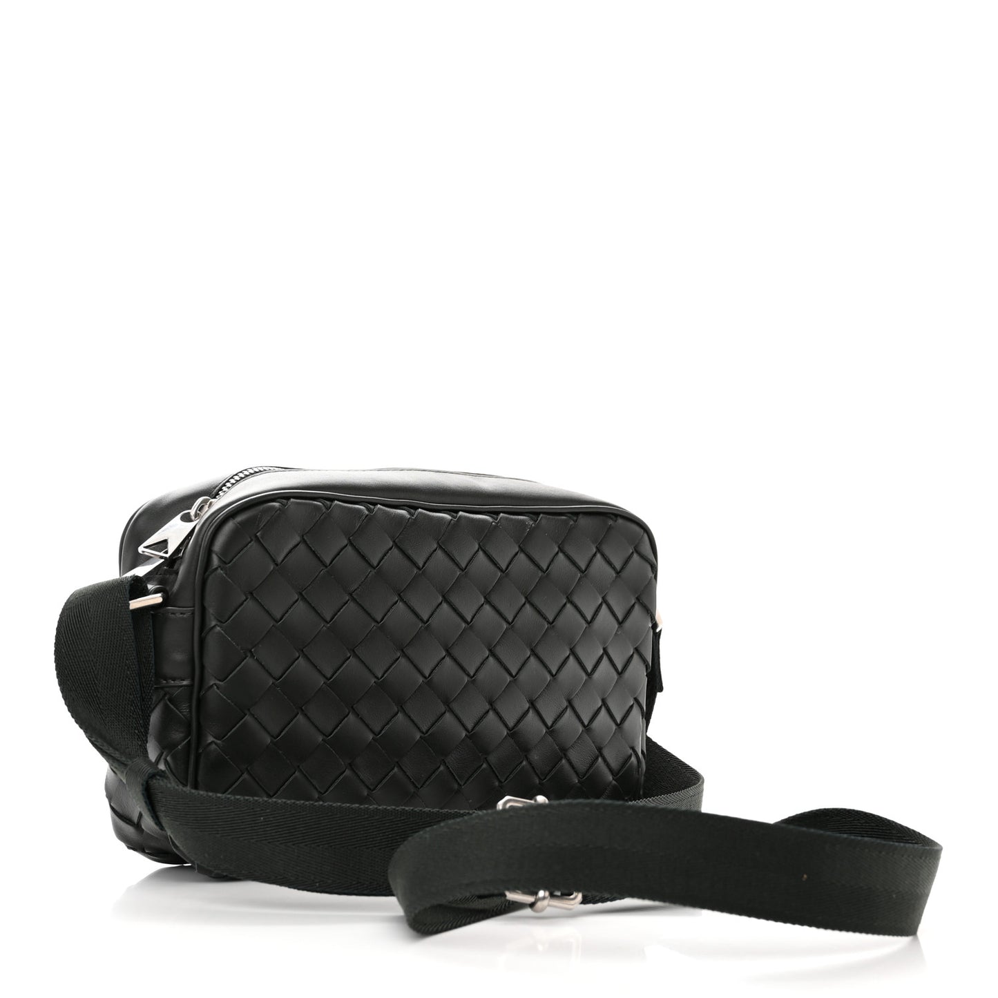 Calfskin Intrecciato Small Camera Bag Dark Green