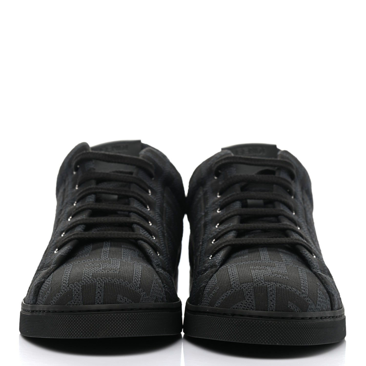 Fendi Tech Fabric FF Mens Lace Up Low Top Sneakers 10 Black 2 of 9