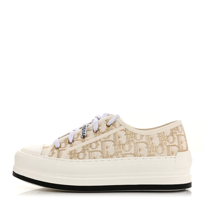 Christian Dior Canvas Lurex Oblique Walk'N'Dior Platform Sneakers 37.5 Pale Gold 1 of 9