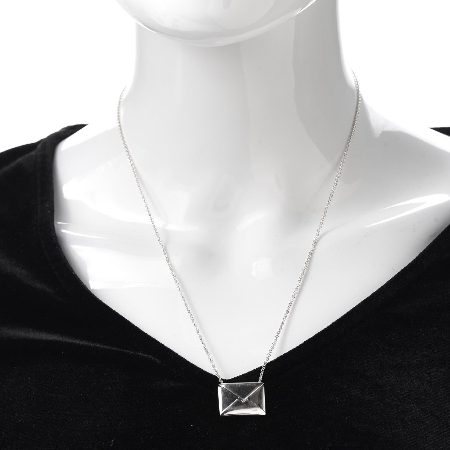 Tiffany Sterling Silver Sweet Nothings Envelope Necklace 2 of 5