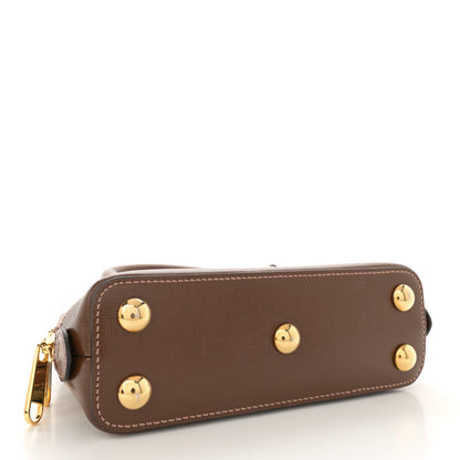 Gucci GG Supreme Monogram Azalea Calfskin Mini Horsebit 1955 Top Handle Bag Beige Ebony Brown Sugar 4 of 10