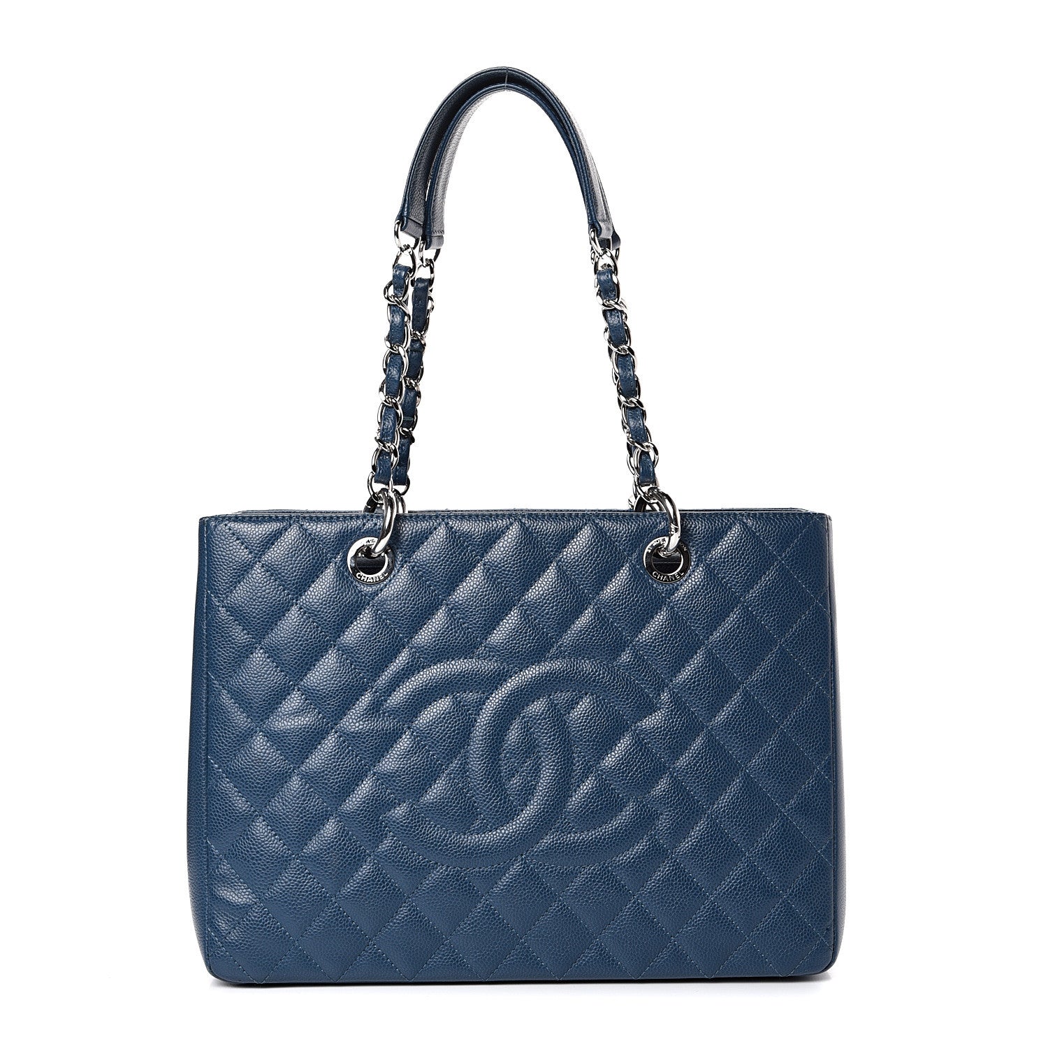 Chanel Caviar Quilted Grand Shopping Tote GST Dark Blue 1 of 14