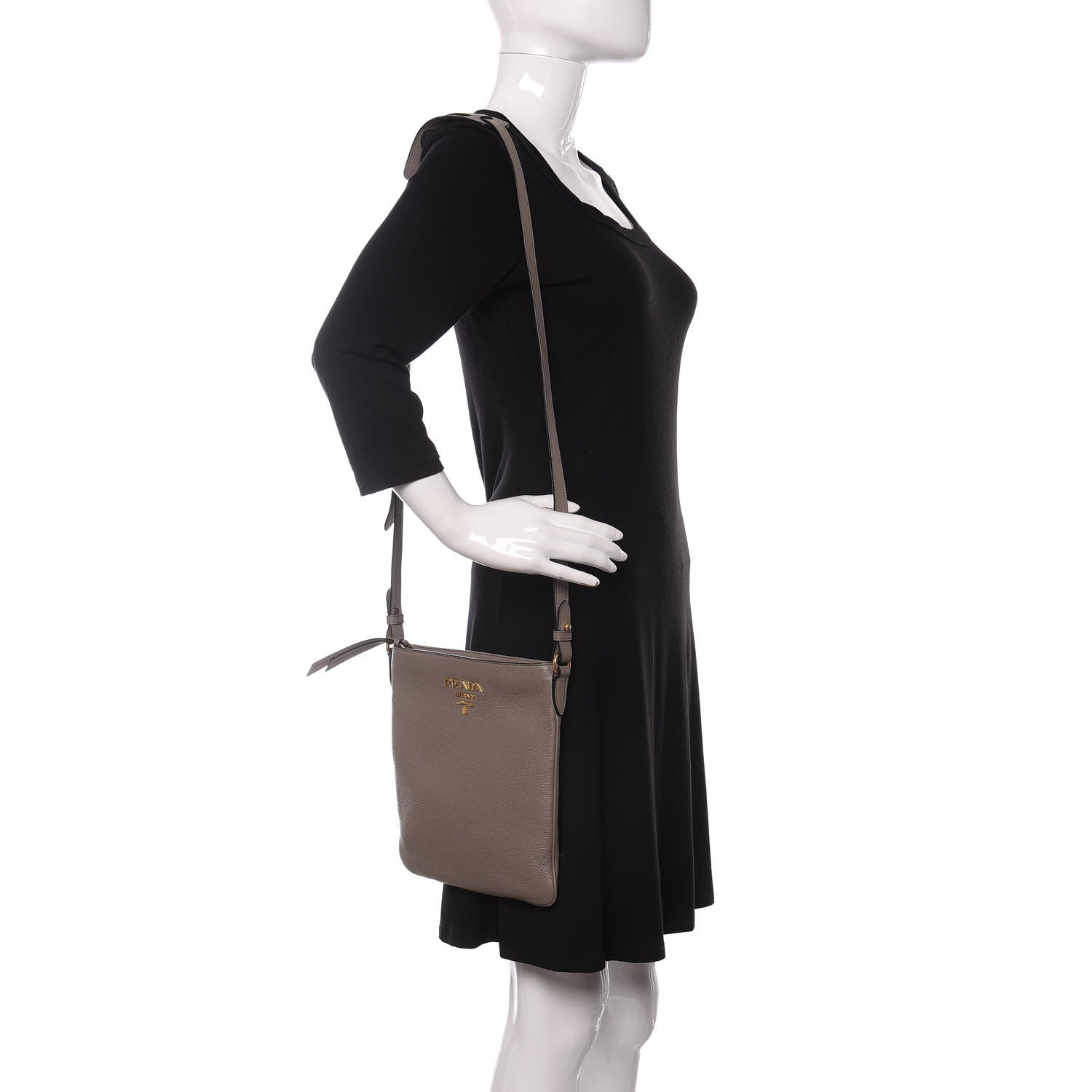 Prada Vitello Daino Crossbody Bag Argilla 2 of 8