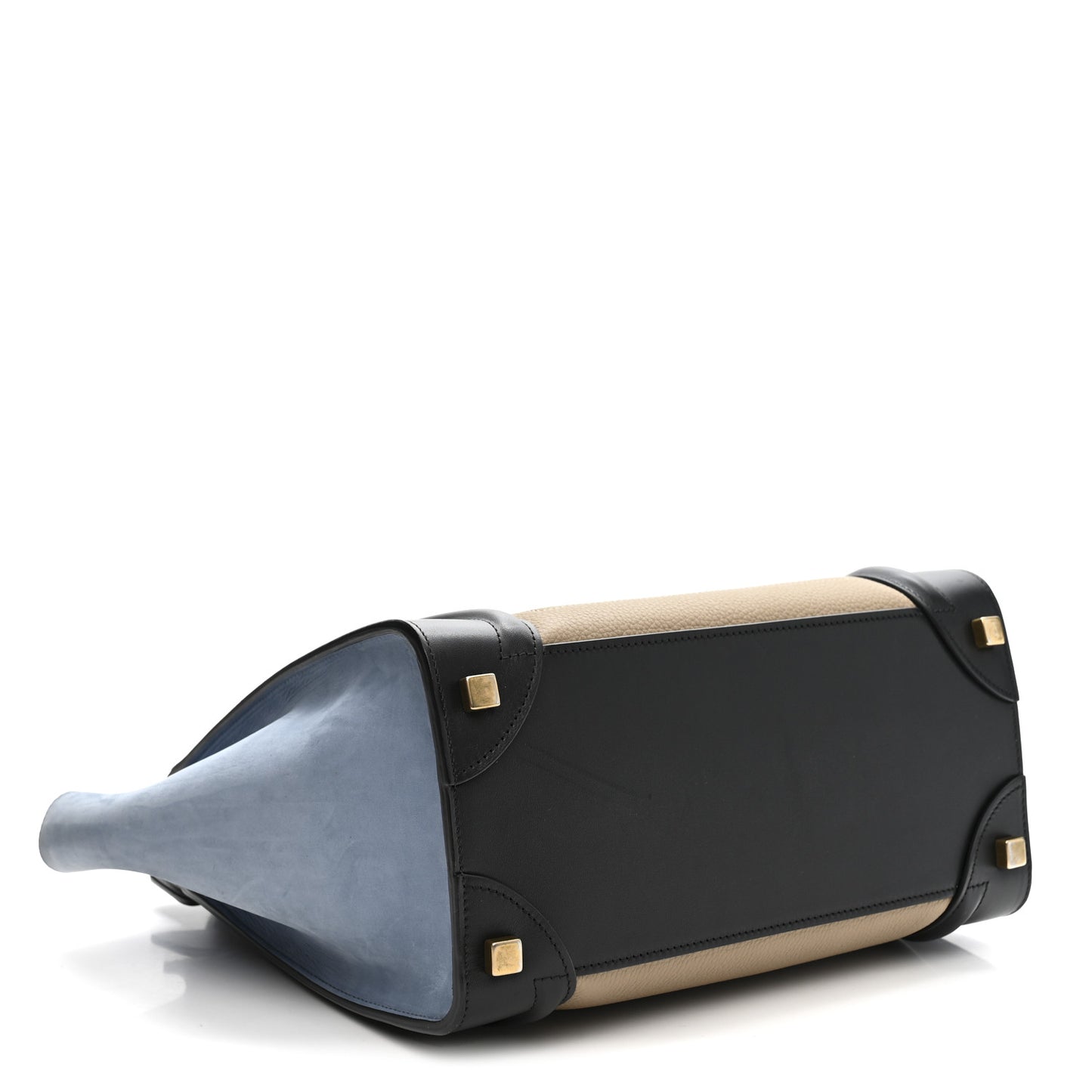Baby Grained Calfskin Nubuck Micro Tri-Color Luggage Medium Blue