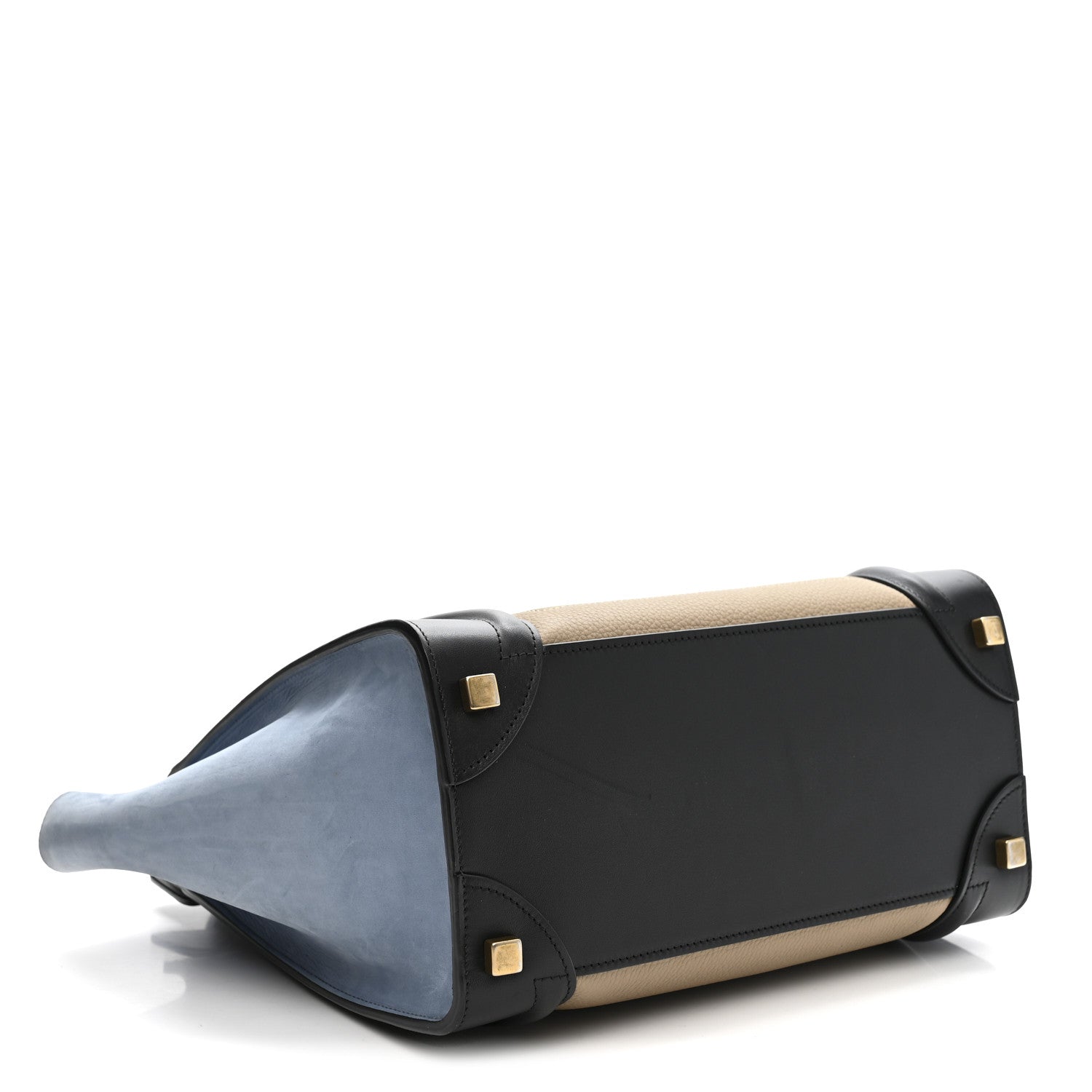 Celine Baby Grained Calfskin Nubuck Micro Tri-Color Luggage Medium Blue 4 of 11