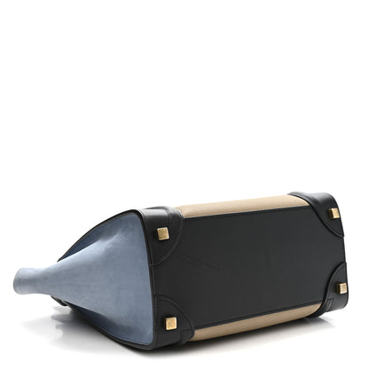 Celine Baby Grained Calfskin Nubuck Micro Tri-Color Luggage Medium Blue 4 of 11