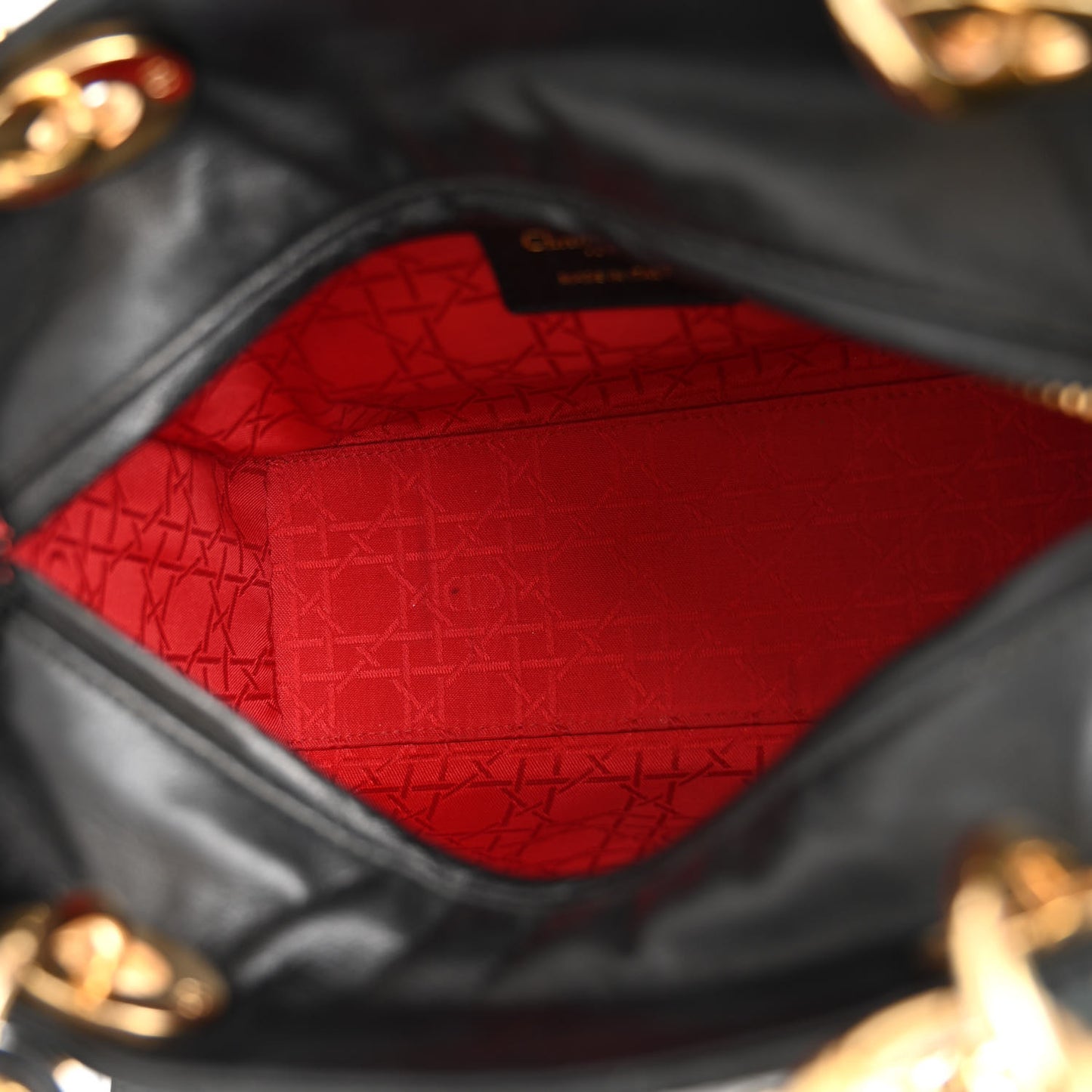 Lambskin Cannage Medium Lady Dior Black