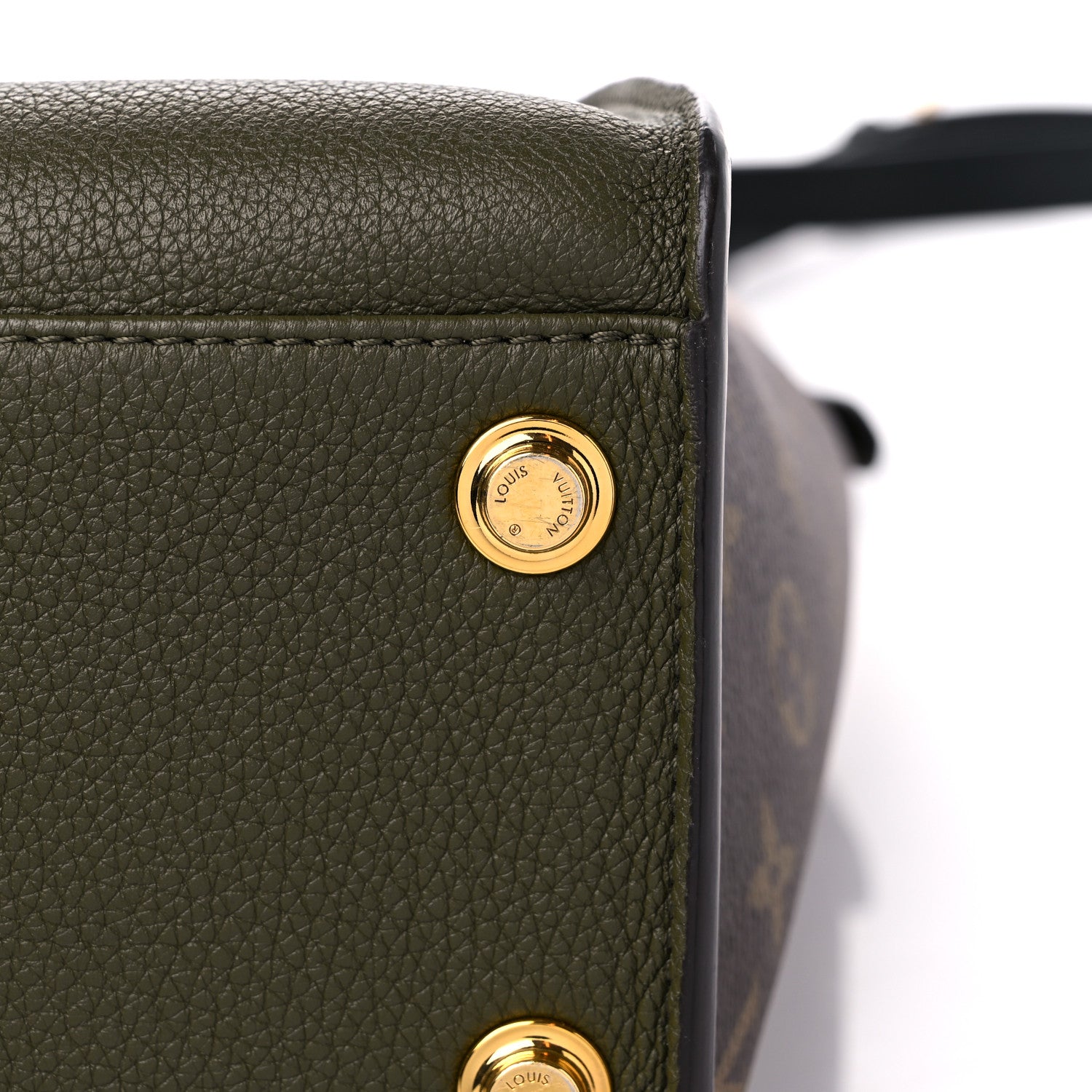 Louis Vuitton Calfskin Monogram On My Side MM Laurier Green Toffee Latte Beige 9 of 9
