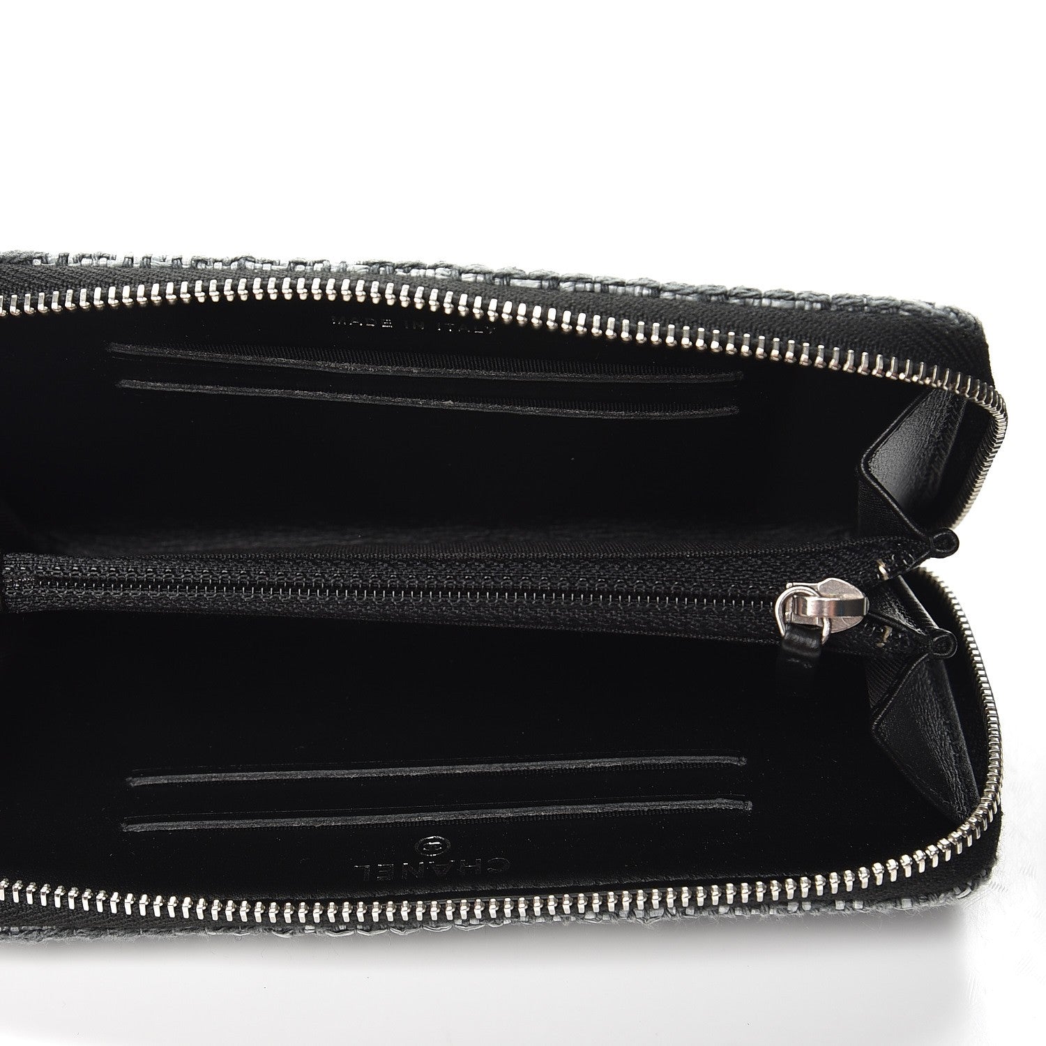 Chanel Canvas Small Deauville Zip Around Wallet Grey 5 of 8
