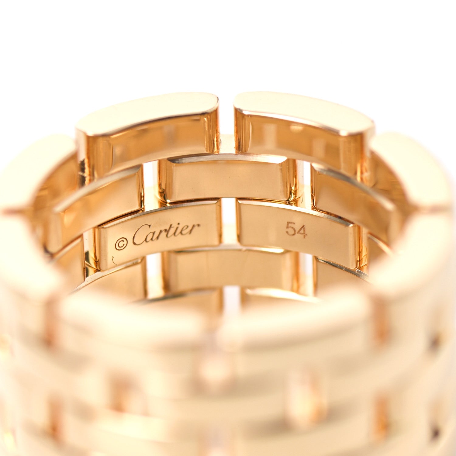 Cartier 18K Yellow Gold Maillon Panthere 5 Rows Ring 54 6.75 4 of 6
