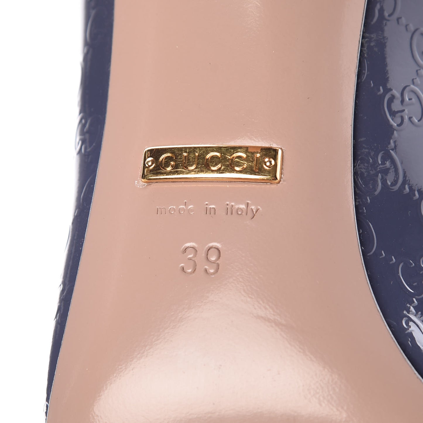 Patent Guccissima Horsebit Peep Toe Pumps 39 Lavender