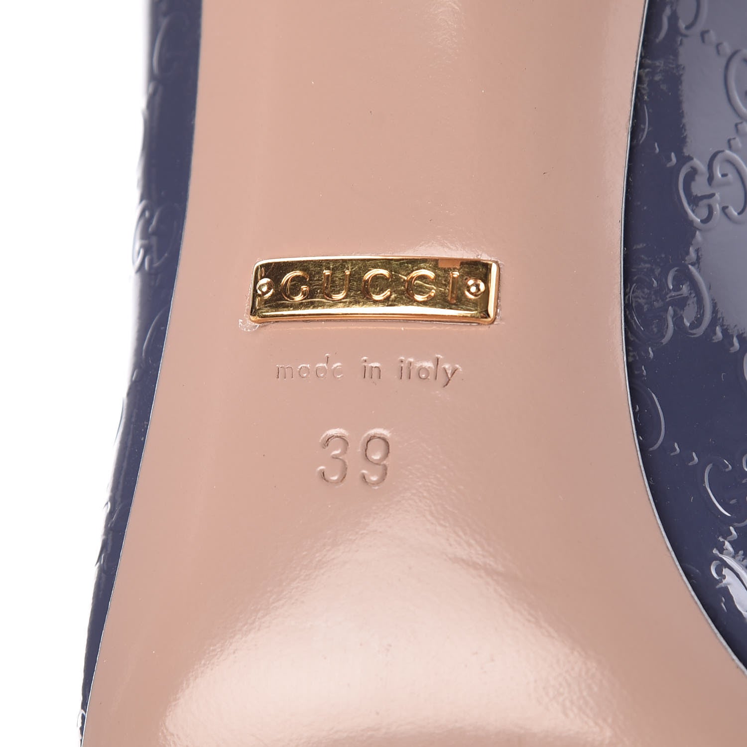 Gucci Patent Guccissima Horsebit Peep Toe Pumps 39 Lavender 7 of 7