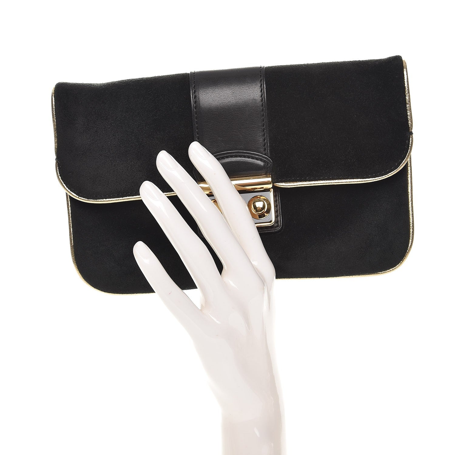 Louis Vuitton Suede SC Slim Clutch Coal 2 of 6