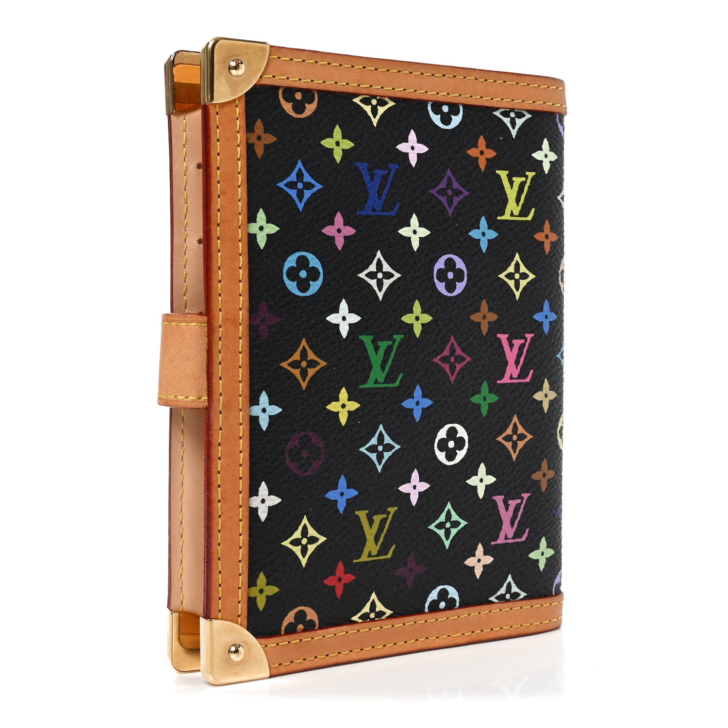 Louis Vuitton Monogram Multicolor Small Ring Agenda Cover Black 3 of 6