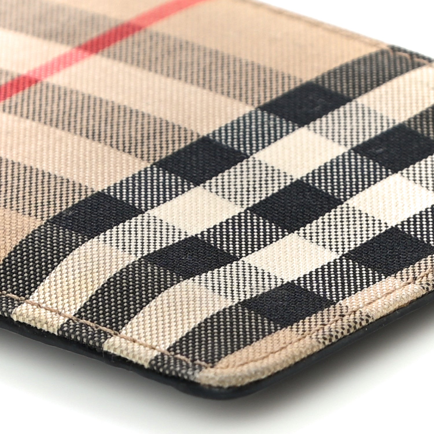 Burberry Vintage Check Calfskin Coin Case Card Holder Black 9 of 9