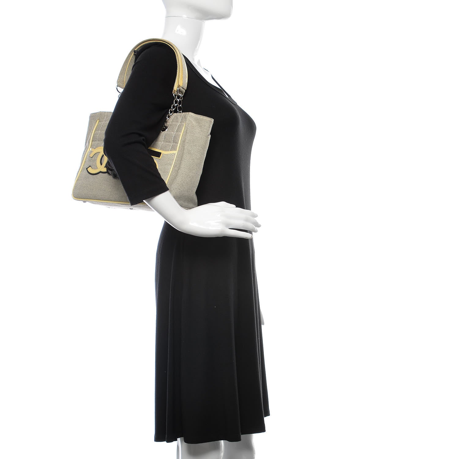 Chanel Canvas Camellia N°5 Tote Beige Black 2 of 9