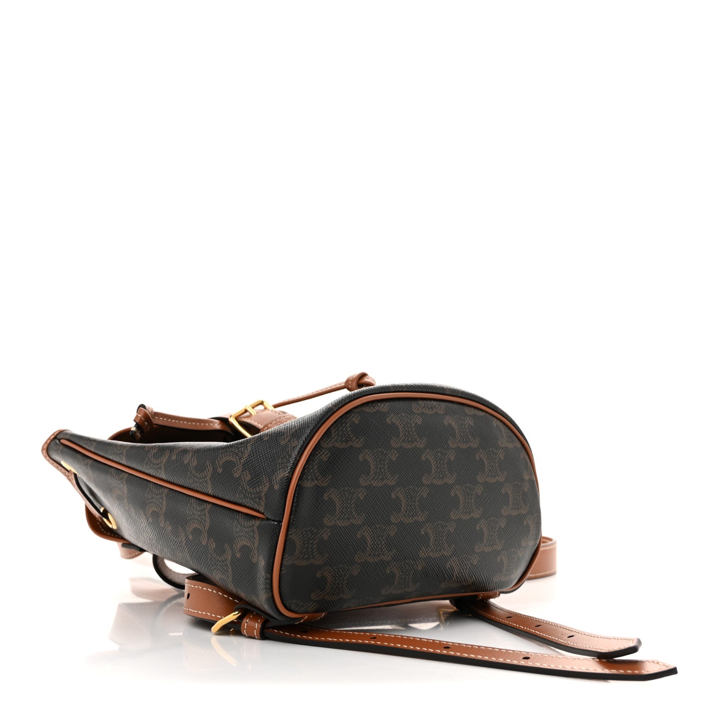 Triomphe Canvas Calfskin Mini Folco Backpack Tan