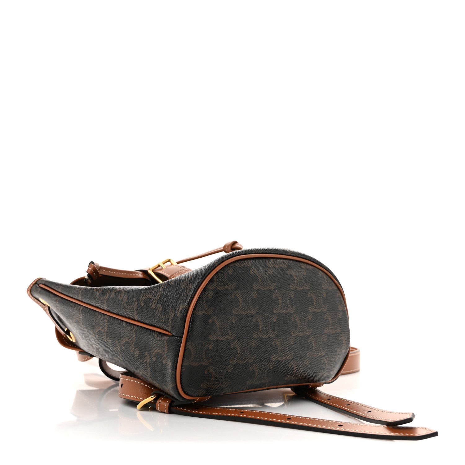 Celine Triomphe Canvas Calfskin Mini Folco Backpack Tan 4 of 10