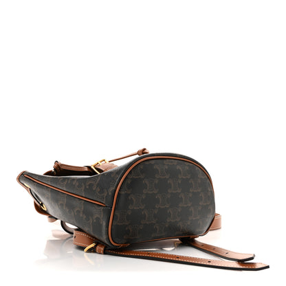 Celine Triomphe Canvas Calfskin Mini Folco Backpack Tan 4 of 10