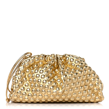 Bottega Veneta Metallic Fabric Bubble Wrap The Mini Pouch Gold 1 of 8