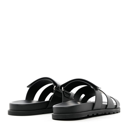 Hermes Calfskin Mens Chypre Sandals 43 Black 4 of 12