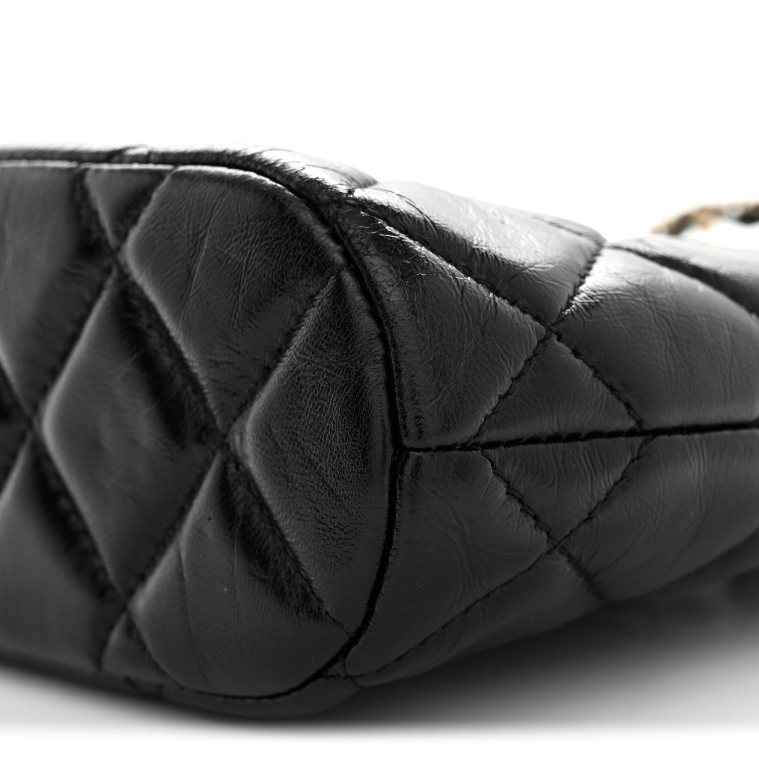 Chanel Shiny Lambskin Quilted Shiny Coco Clutch With Chain Black 10 of 11