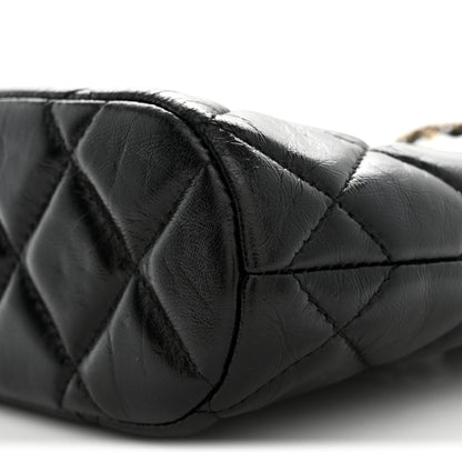 Chanel Shiny Lambskin Quilted Shiny Coco Clutch With Chain Black 10 of 11