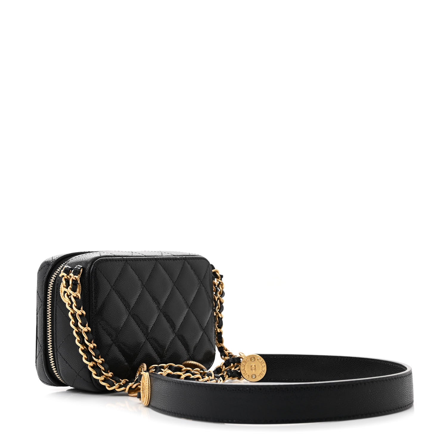 Chanel Caviar Quilted Twist Your Buttons Clutch With Chain Black 3 of 11