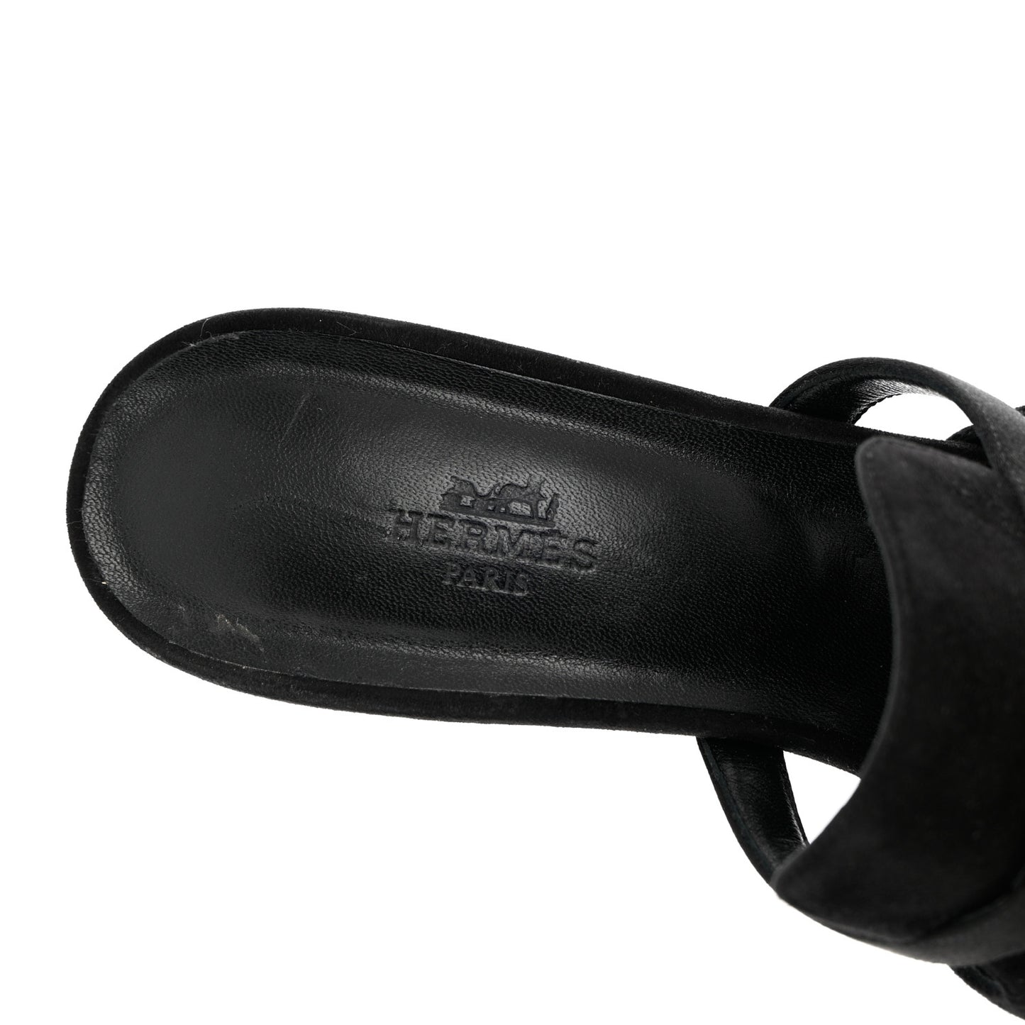 Suede Goatskin Satin Cute Sandals 39.5 Black