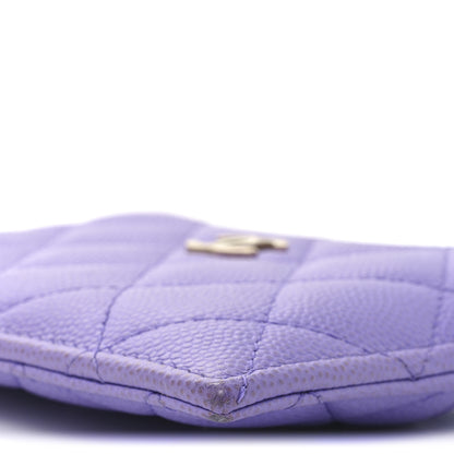 Chanel Caviar Quilted CC Zip Card Holder Purple 9 of 9