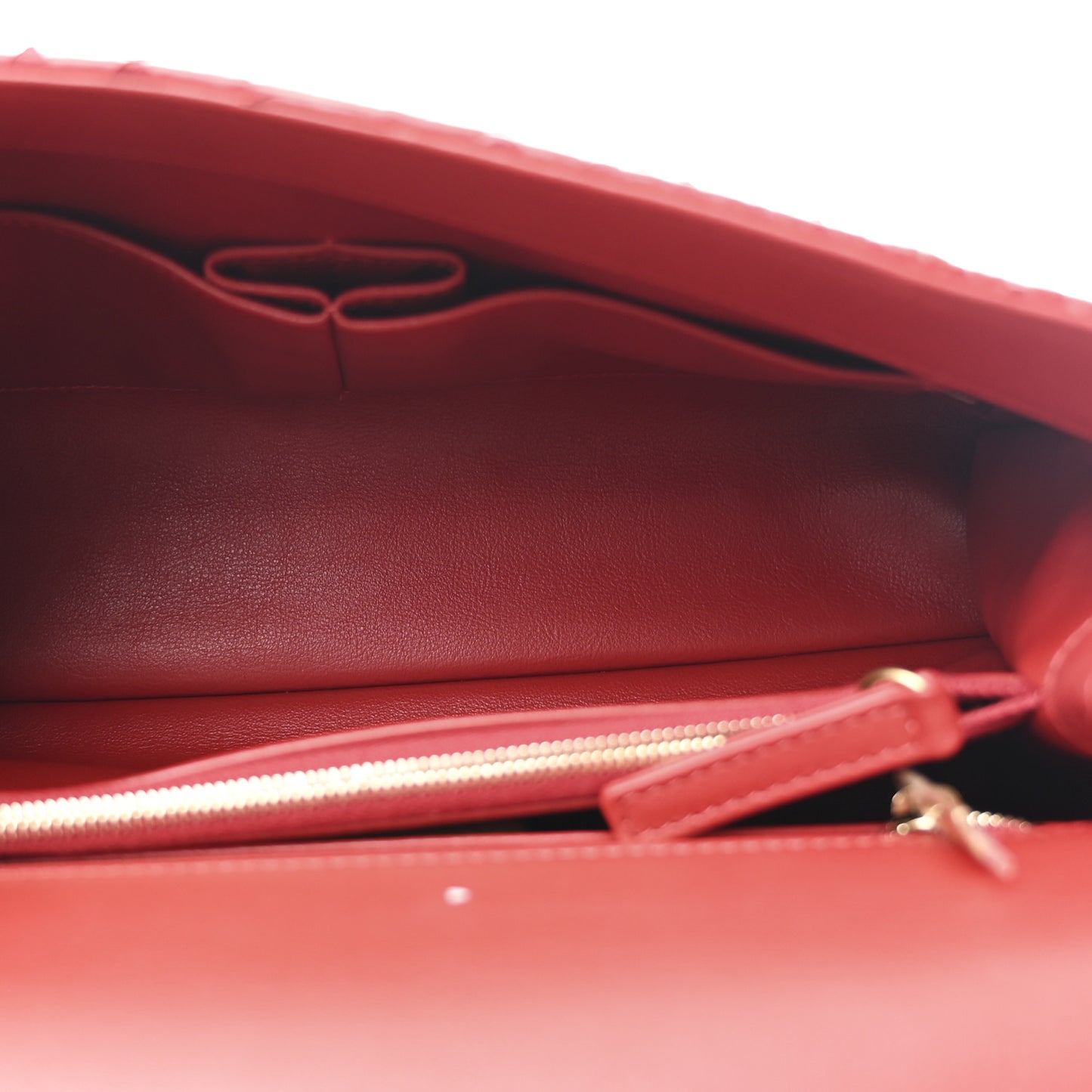Snakeskin Small Coco Handle Flap Red