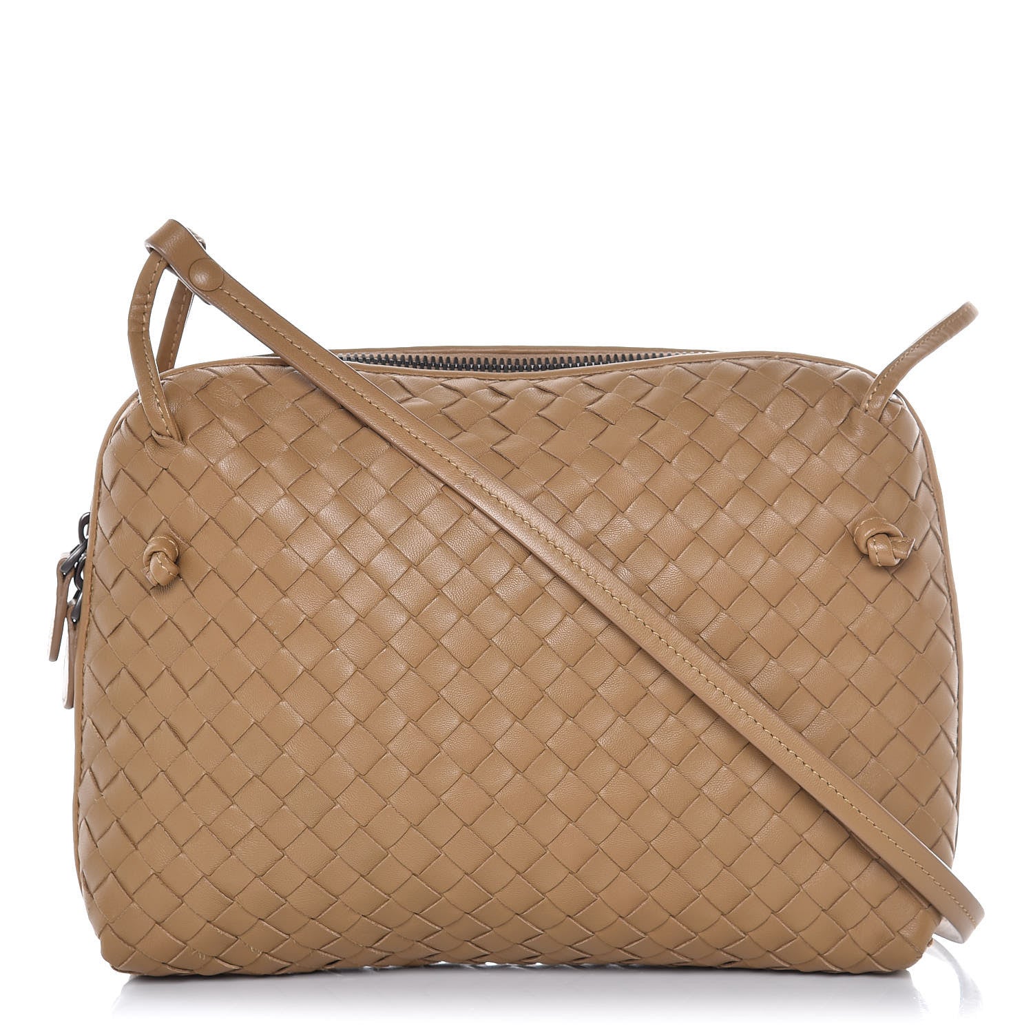 Bottega Veneta Nappa Intrecciato Pillow Crossbody Messenger Camel 1 of 10