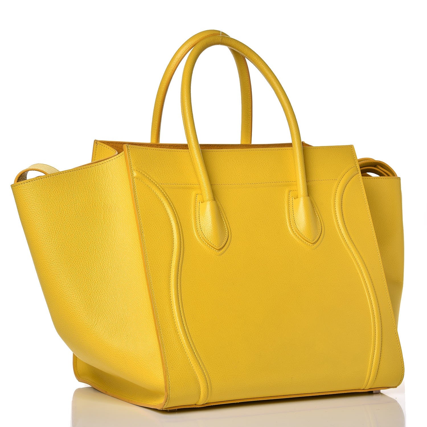 Celine Baby Grained Calfskin Medium Phantom Luggage Sun Yellow 3 of 15